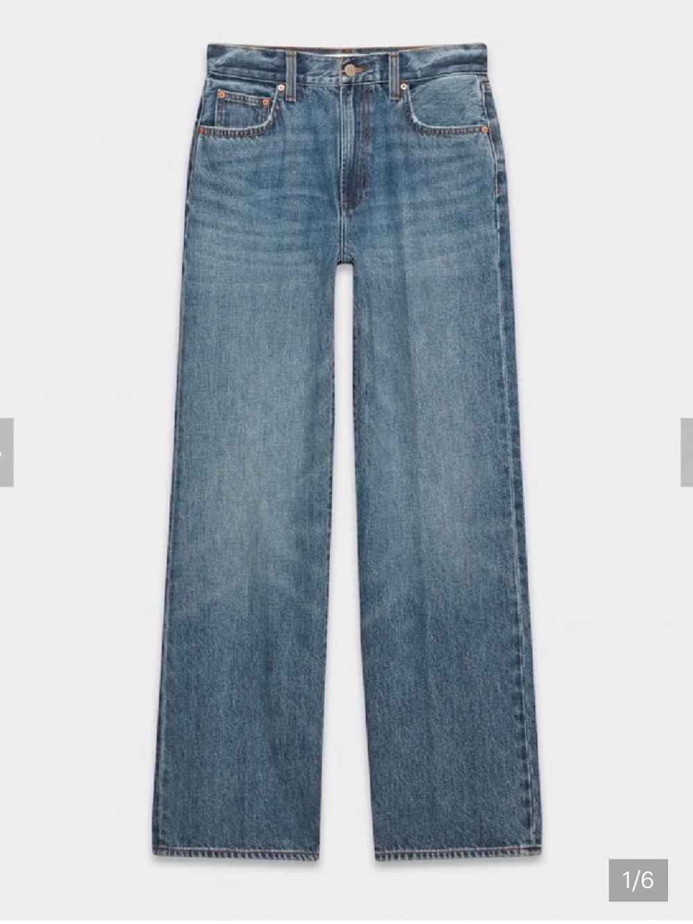 Denim Forum Wide-Leg High-Rise Jeans in Classic Blue Wash